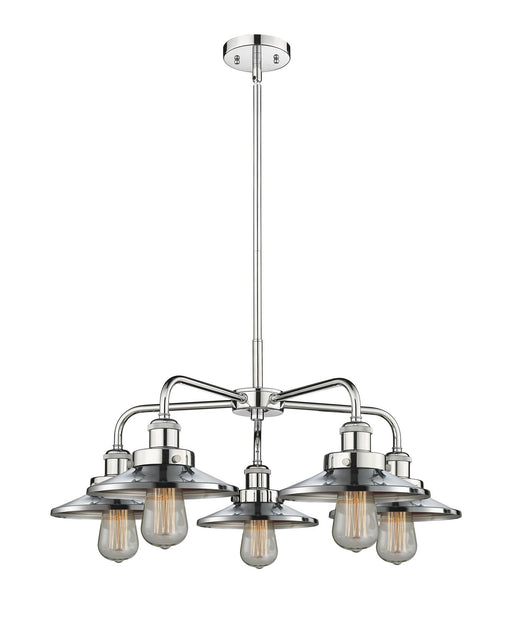 Innovations - 916-5CR-PC-M7-PC - Five Light Chandelier - Downtown Urban - Polished Chrome