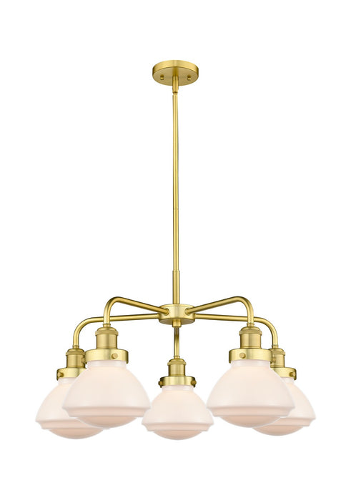 Innovations - 916-5CR-SG-G321 - Five Light Chandelier - Downtown Urban - Satin Gold