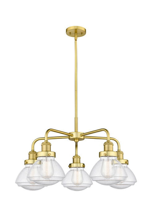 Innovations - 916-5CR-SG-G324 - Five Light Chandelier - Downtown Urban - Satin Gold