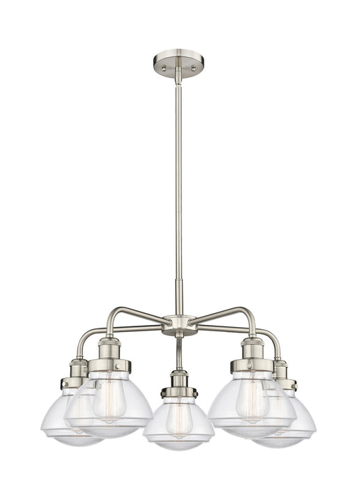 Innovations - 916-5CR-SN-G322 - Five Light Chandelier - Downtown Urban - Satin Nickel