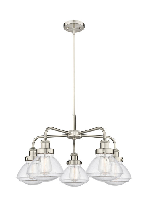 Innovations - 916-5CR-SN-G324 - Five Light Chandelier - Downtown Urban - Satin Nickel