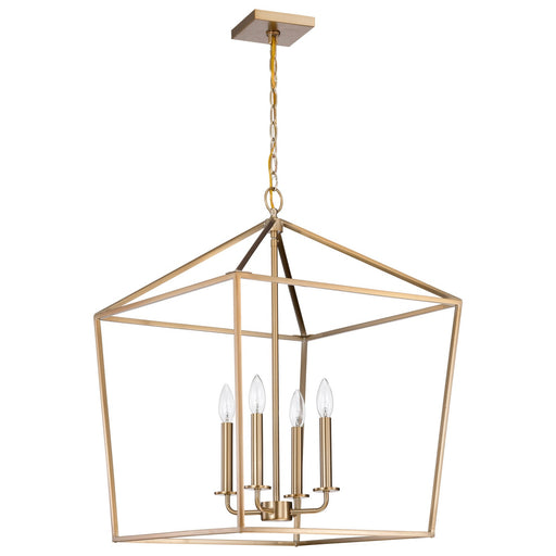 Emma Four Light Pendant Burnished Brass
