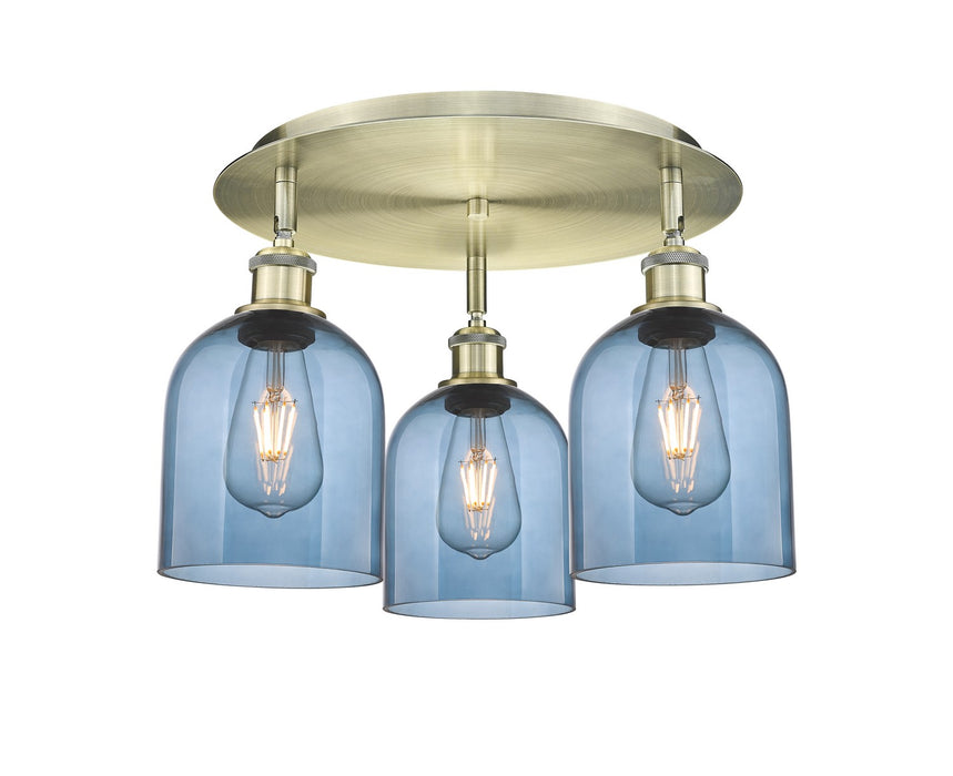 Innovations - 516-3C-AB-G558-6BL - Three Light Flush Mount - Downtown Urban - Antique Brass