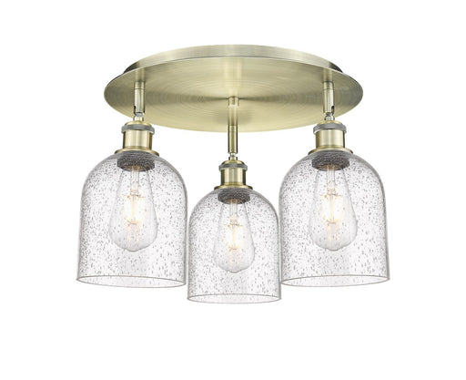 Ballston Three Light Flush Mount Antique Brass