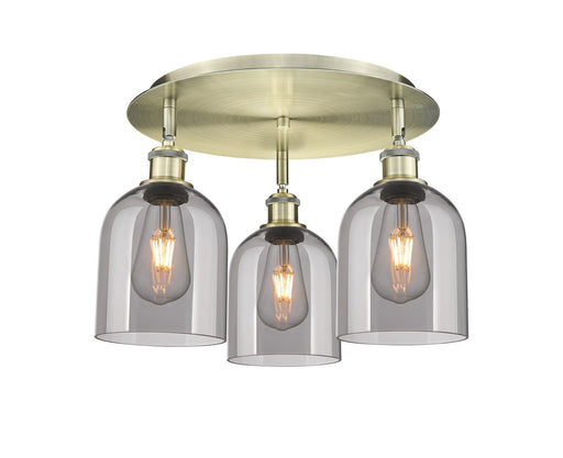 Ballston Three Light Flush Mount Antique Brass