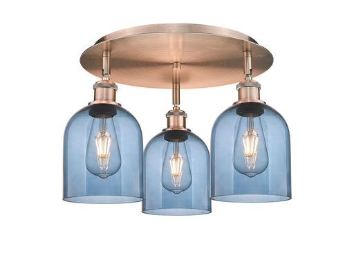 Ballston Three Light Flush Mount Antique Copper