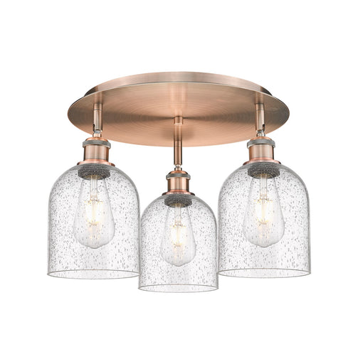Ballston Three Light Flush Mount Antique Copper