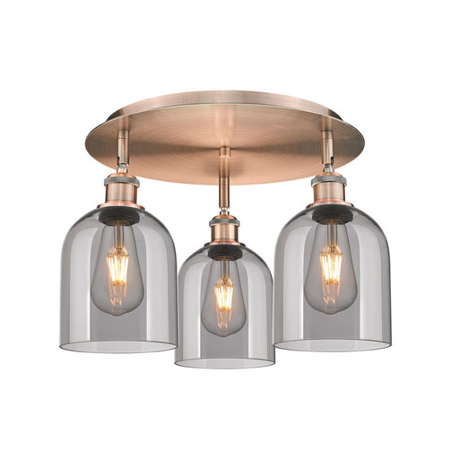 Ballston Three Light Flush Mount Antique Copper