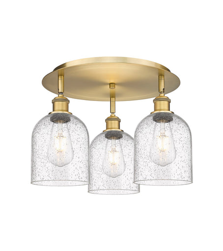 Ballston Three Light Flush Mount Brushed Brass