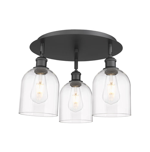 Ballston Three Light Flush Mount Matte Black