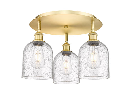Ballston Three Light Flush Mount Satin Gold