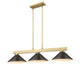 Z-Lite - 152MGLD-MBRZ - Three Light Billiard - Cobalt - Modern Gold