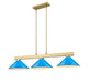 Z-Lite - 152MGLD-MEB - Three Light Billiard - Cobalt - Modern Gold