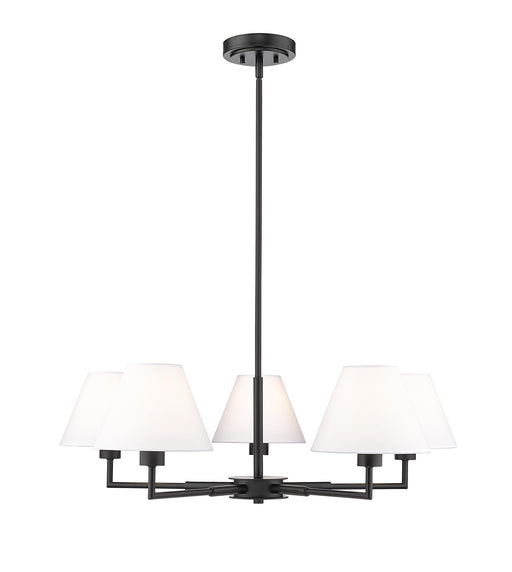 Z-Lite - 744-34R-MB - Five Light Chandelier - Leila - Matte Black