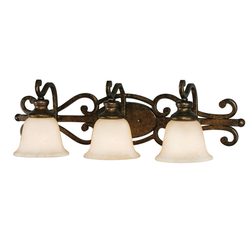 Golden - 8063-BA3 BUS - Three Light Vanity Light - Heartwood - Burnt Sienna