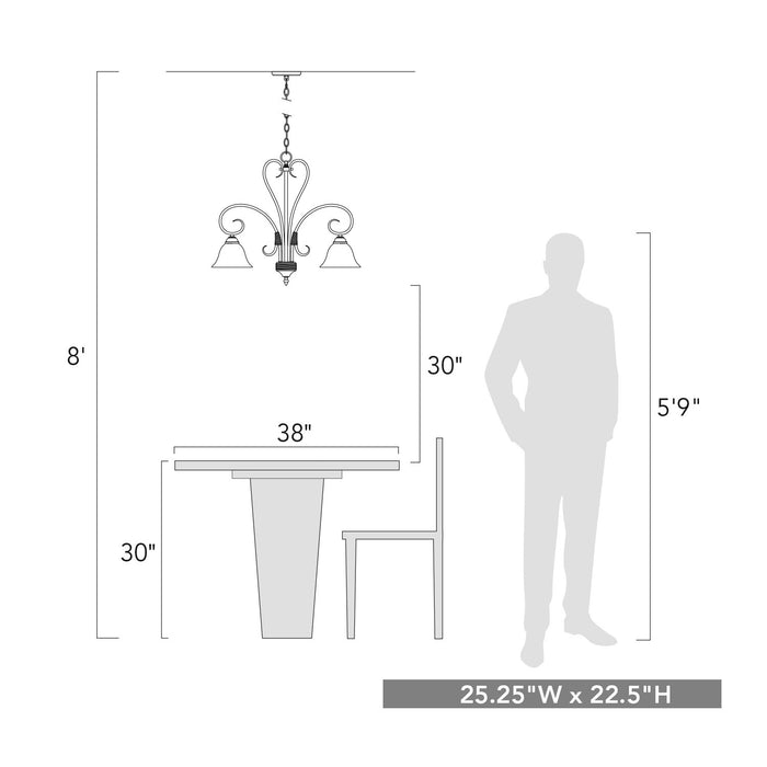 Golden - 8606-D5 RBZ-TEA - Five Light Chandelier - Homestead - Rubbed Bronze