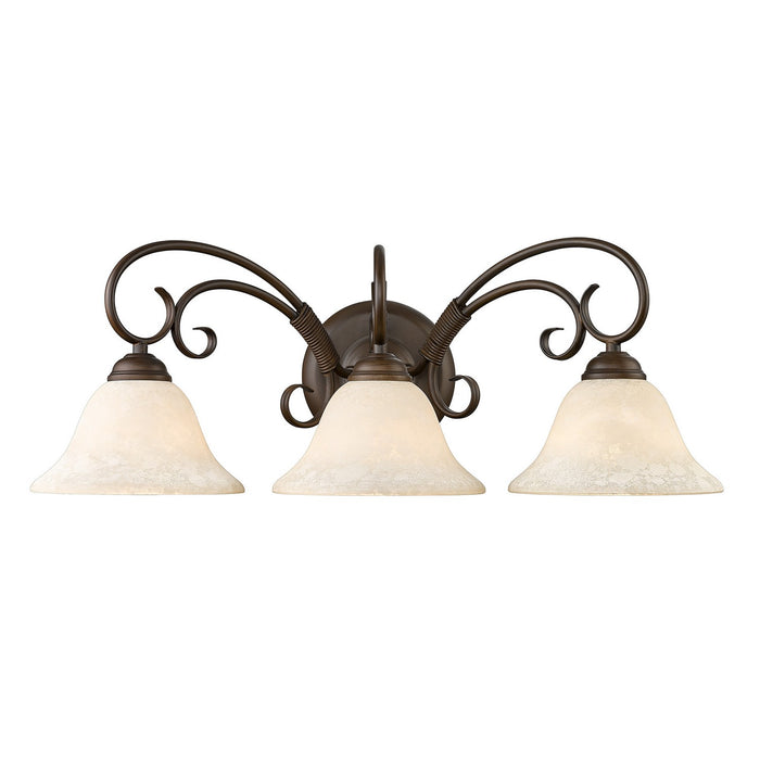 Golden - 8606-BA3 RBZ-TEA - Three Light Vanity Light - Homestead - Rubbed Bronze