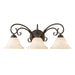 Golden - 8606-BA3 RBZ-TEA - Three Light Vanity Light - Homestead - Rubbed Bronze