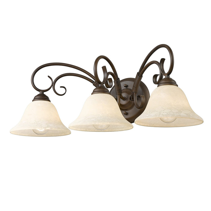 Golden - 8606-BA3 RBZ-TEA - Three Light Vanity Light - Homestead - Rubbed Bronze