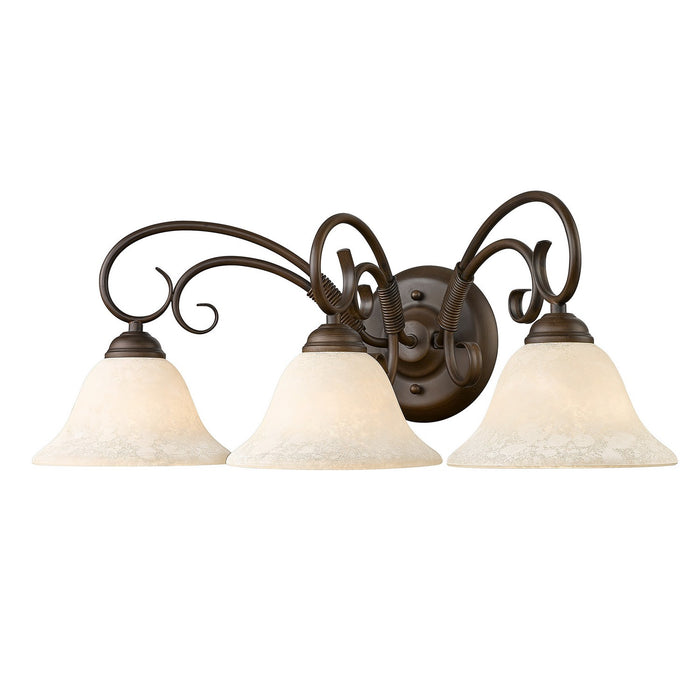 Golden - 8606-BA3 RBZ-TEA - Three Light Vanity Light - Homestead - Rubbed Bronze