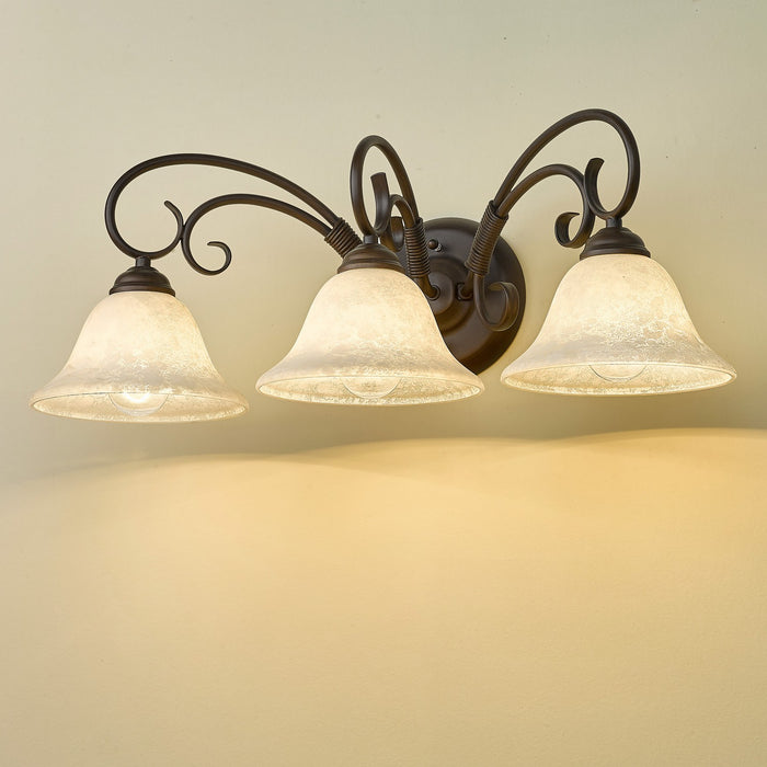 Golden - 8606-BA3 RBZ-TEA - Three Light Vanity Light - Homestead - Rubbed Bronze