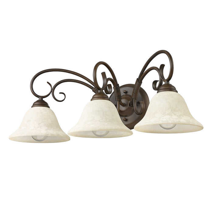 Golden - 8606-BA3 RBZ-TEA - Three Light Vanity Light - Homestead - Rubbed Bronze