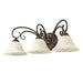 Golden - 8606-BA3 RBZ-TEA - Three Light Vanity Light - Homestead - Rubbed Bronze