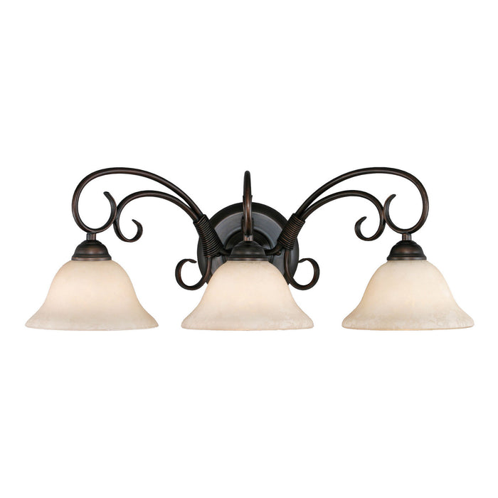 Golden - 8606-BA3 RBZ-TEA - Three Light Vanity Light - Homestead - Rubbed Bronze