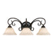 Golden - 8606-BA3 RBZ-TEA - Three Light Vanity Light - Homestead - Rubbed Bronze