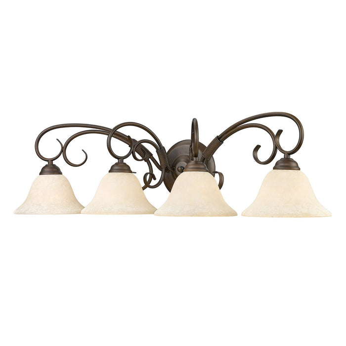 Golden - 8606-BA4 RBZ-TEA - Four Light Vanity - Homestead - Rubbed Bronze