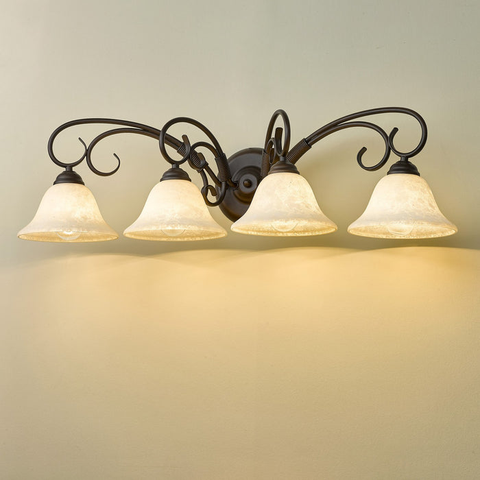 Golden - 8606-BA4 RBZ-TEA - Four Light Vanity - Homestead - Rubbed Bronze