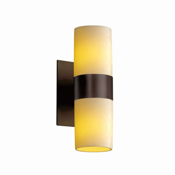 Justice Designs - CNDL-8762-10-CREM-DBRZ - Two Light Wall Sconce - CandleAria - Dark Bronze