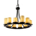 Justice Designs - CNDL-8768-10-AMBR-MBLK-LED12-8400 - LED Chandelier - CandleAria - Matte Black