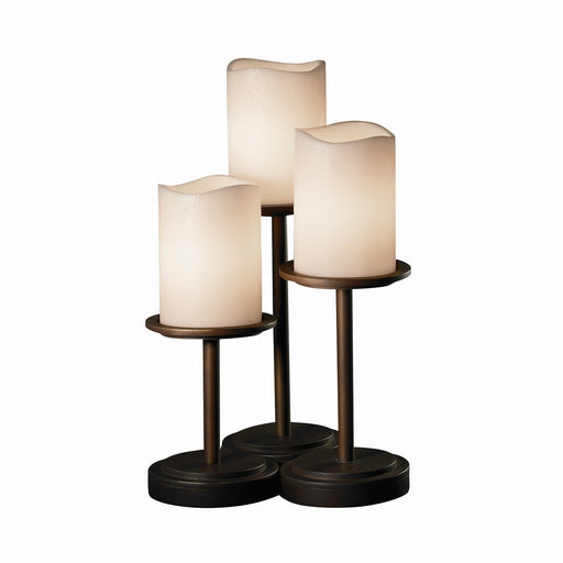 Justice Designs - CNDL-8797-14-CREM-DBRZ-LED3-2100 - LED Table Lamp - CandleAria - Dark Bronze