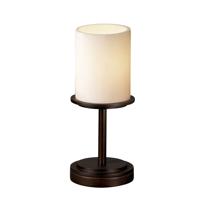 Justice Designs - CNDL-8798-10-CREM-DBRZ - One Light Table Lamp - CandleAria - Dark Bronze