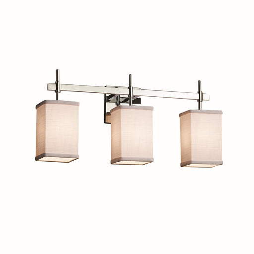 Textile Three Light Bath Bar Polished Chrome