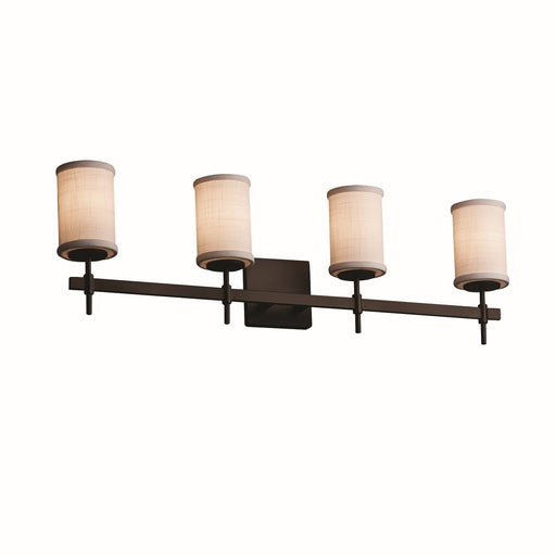 Textile Four Light Bath Bar Dark Bronze