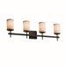 Justice Designs - FAB-8414-10-WHTE-DBRZ - Four Light Bath Bar - Textile - Dark Bronze