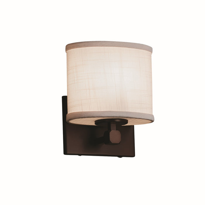 Justice Designs - FAB-8427-30-WHTE-DBRZ - One Light Wall Sconce - Textile - Dark Bronze