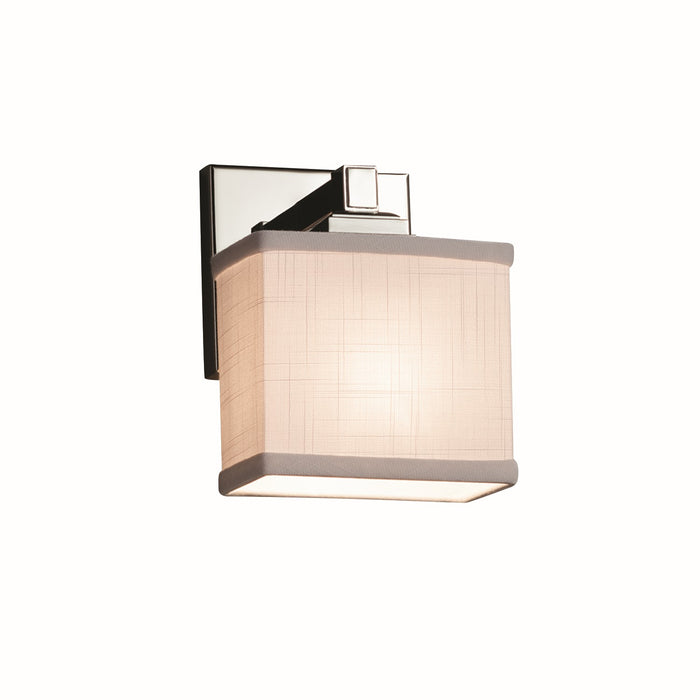 Justice Designs - FAB-8437-55-WHTE-CROM - One Light Wall Sconce - Textile - Polished Chrome