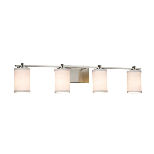 Textile Four Light Bath Bar Brushed Nickel