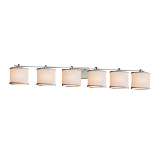 Textile Six Light Bath Bar Brushed Nickel