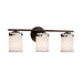 Justice Designs - FAB-8453-10-WHTE-DBRZ - Three Light Bath Bar - Textile - Dark Bronze