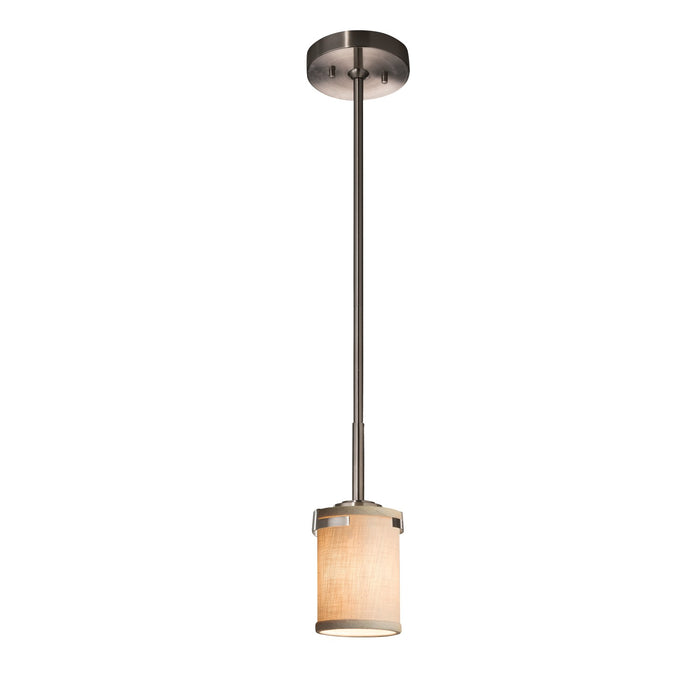 Justice Designs - FAB-8455-10-CREM-NCKL-LED1-700 - LED Pendant - Textile - Brushed Nickel
