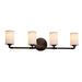 Justice Designs - FAB-8464-10-WHTE-DBRZ - Four Light Bath Bar - Textile - Dark Bronze