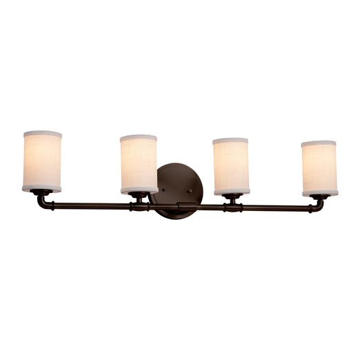 Justice Designs - FAB-8464-10-WHTE-DBRZ-LED4-2800 - LED Bath Bar - Textile - Dark Bronze