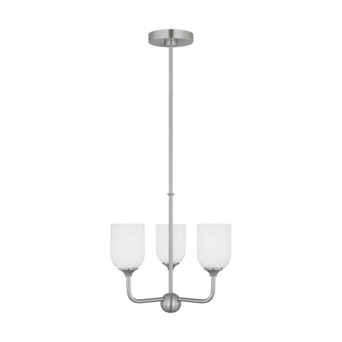 Generation Lighting. - GLC1073BS - Three Light Chandelier - Emile - Brushed Steel