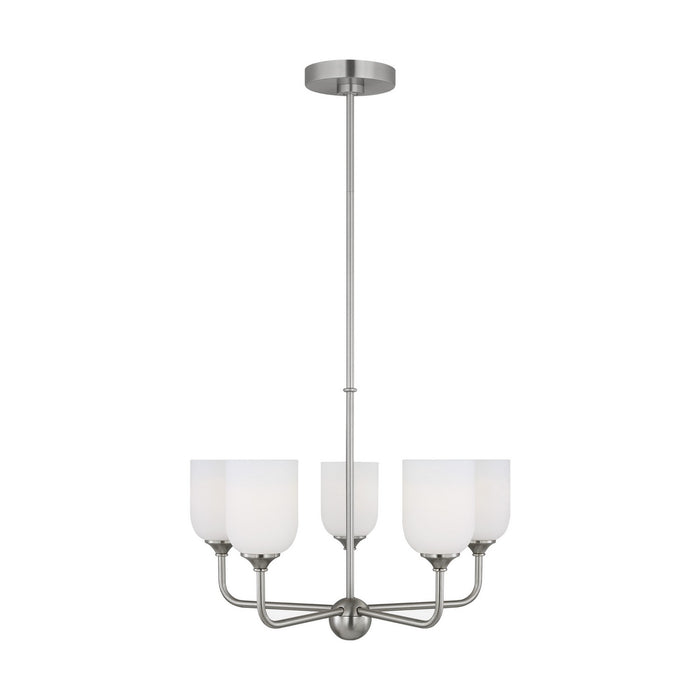 Generation Lighting. - GLC1085BS - Five Light Chandelier - Emile - Brushed Steel