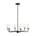 Generation Lighting. - GLC1096MBK - Six Light Chandelier - Emile - Midnight Black