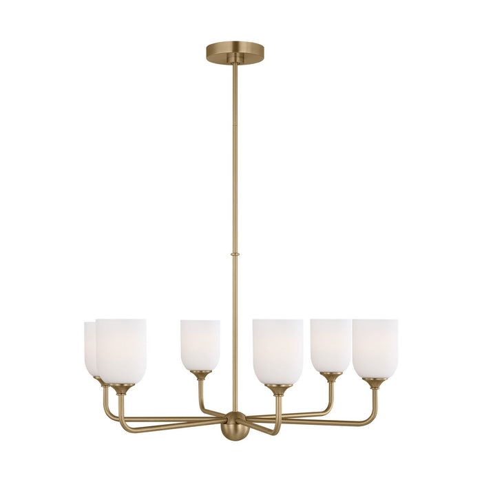 Generation Lighting. - GLC1096SB - Six Light Chandelier - Emile - Satin Bronze